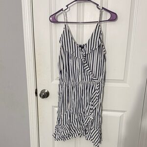 Express Striped Navy and White Dress